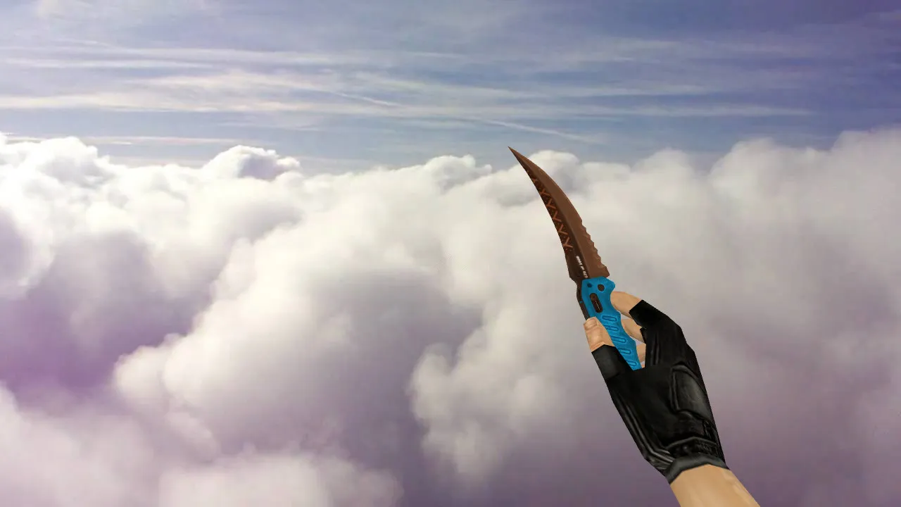Скачать v_knife модель «Складной нож Королевский синий» для CS 1.6: звуки, анимация осмотра, текстуры и качество - Скриншот