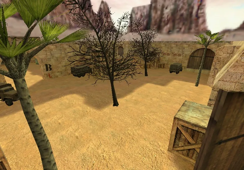 Скачать de_dust_topshot для CS 1.6: тактика сторон, точки, боты (.nav), оптимизация wpoly/epoly - Скриншот