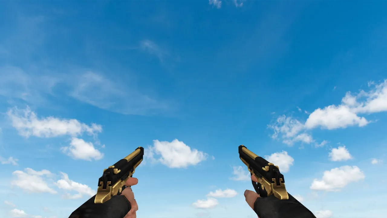 Пак моделей оружия Golden Weapon Pack для CS 1.6: v_, p_, w_ модели, звуки, анимация осмотра и настройки качества текстур — скриншот 6