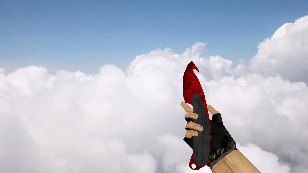 Скачать Модель ножа «Gut Knife Ruby Red» для CS 1.6: v_ p_ w_ модели, звук, анимация осмотра и текстуры - Скриншот