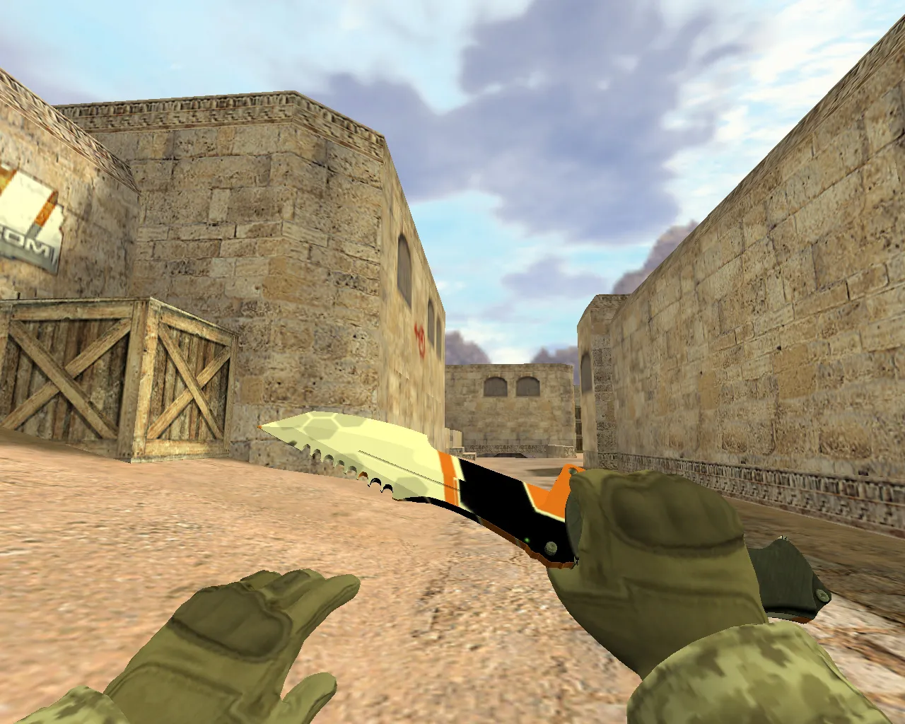 Скачать Модель «Охотничий нож Азимов» v_knife для CS 1.6: звуки, анимация осмотра, качество текстур - Скриншот