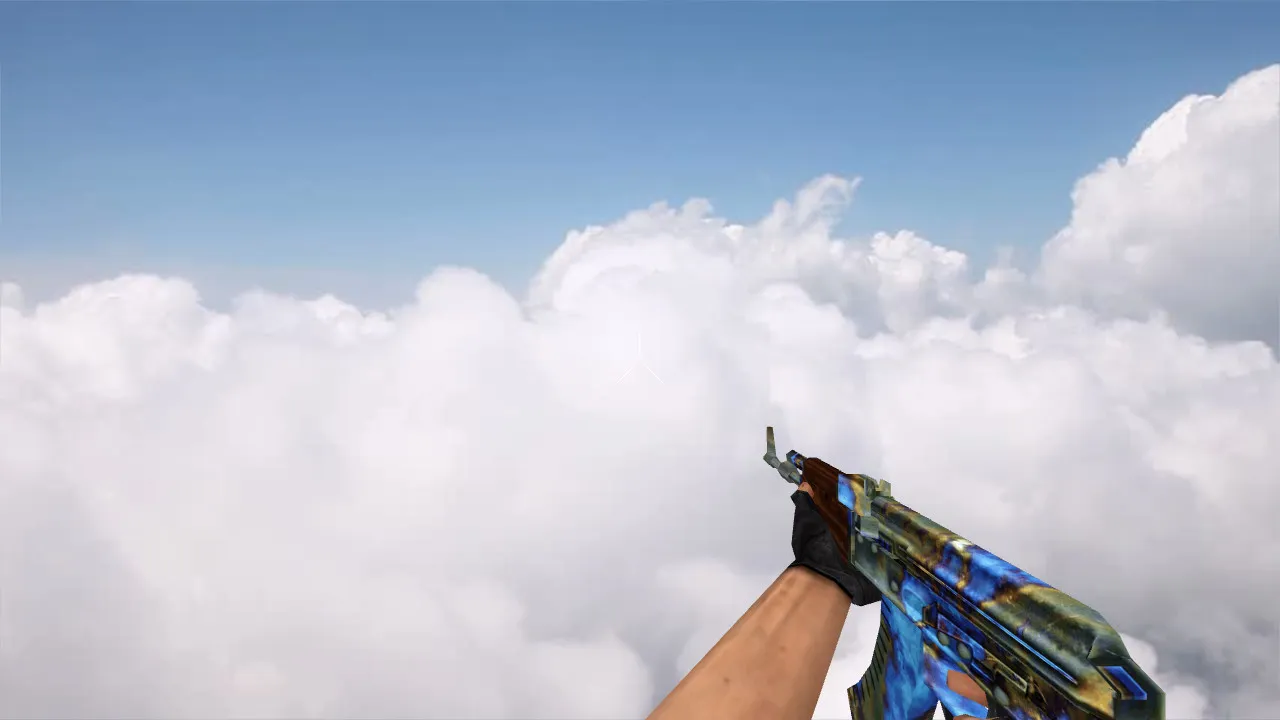 Скачать Default AK-47 Case Hardened model v_ p_ w_ для CS 1.6: звуки, анимация осмотра, текстуры, установка - Скриншот