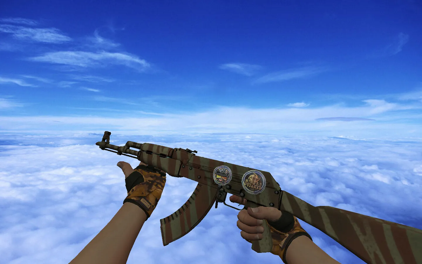 Модель «Jah's AK-47 Predator» v_ + p_ + w_ для CS 1.6: звуки, анимация осмотра, качество текстур — скриншот 1