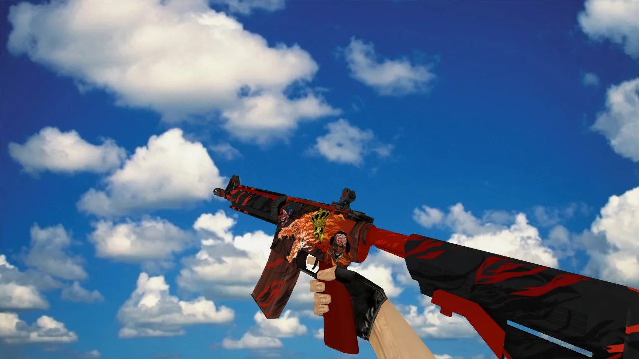 Скачать Модель M4A4 «Вой» stickers v_ p_ w_ для CS 1.6: звуки, анимации осмотра, текстуры и качество модели - Скриншот