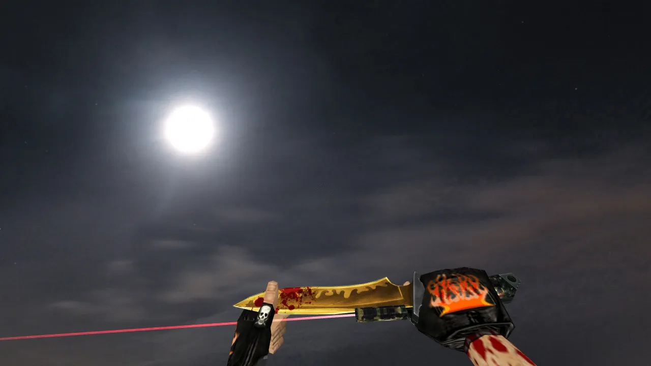 Скачать Модель «Нож с лазером» v_knife для CS 1.6: звуки, анимация осмотра, качество текстур - Скриншот