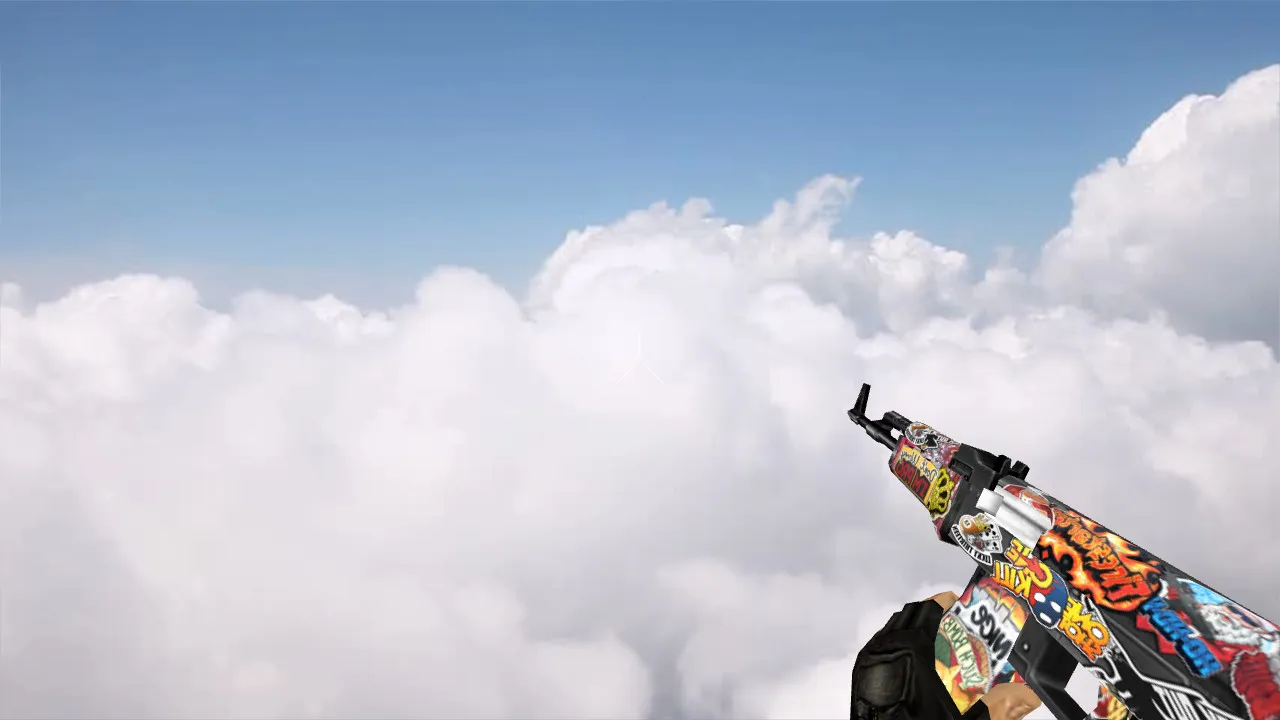 Скачать Модель v_ и p_ Default AK-47 Sticker для CS 1.6: звуки, анимация осмотра и текстуры - Скриншот