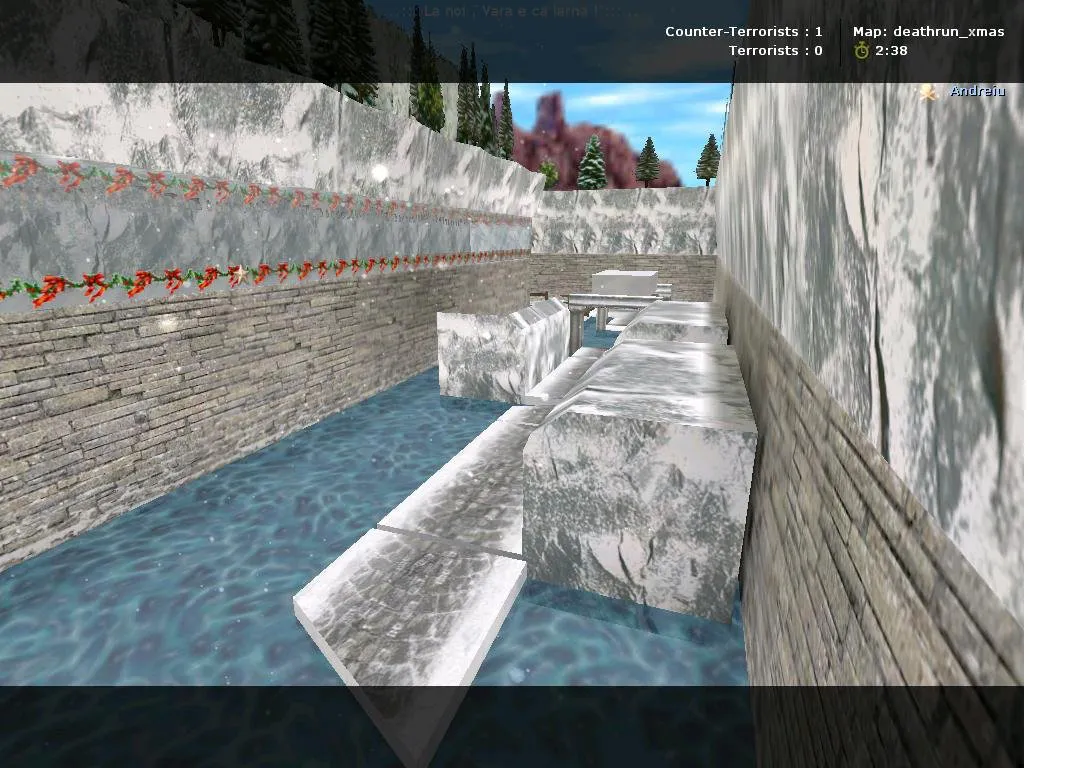 Скачать deathrun_xmas для CS 1.6: карта deathrun, точки, боты с .nav, оптимизация wpoly/epoly - Скриншот