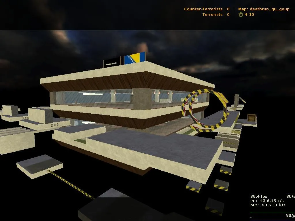 Скачать deathrun_qu_goup — карта Deathrun для CS 1.6: точки, маршруты, .nav и оптимизация - Скриншот
