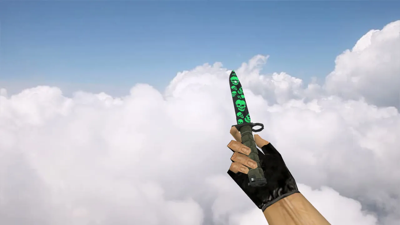 Модель ножа «Bayonet Skull Pattern» для CS 1.6: v_, p_, w_ файлы, звуки, анимация осмотра — скриншот 1