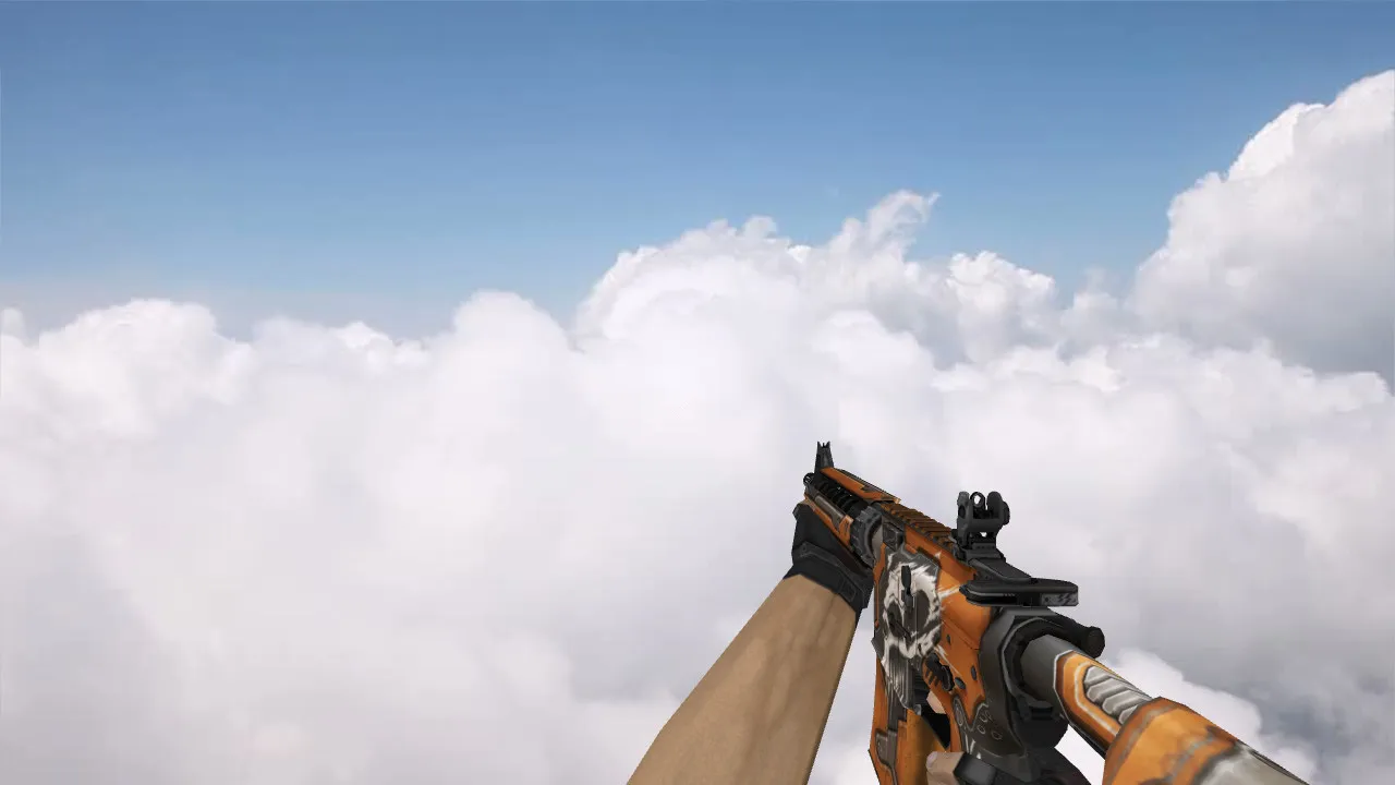 Модель M4A4 War Orange v_m4a1 w_m4a4 p_m4a4 для CS 1.6: звуки, анимация осмотра, качество текстур — скриншот 3