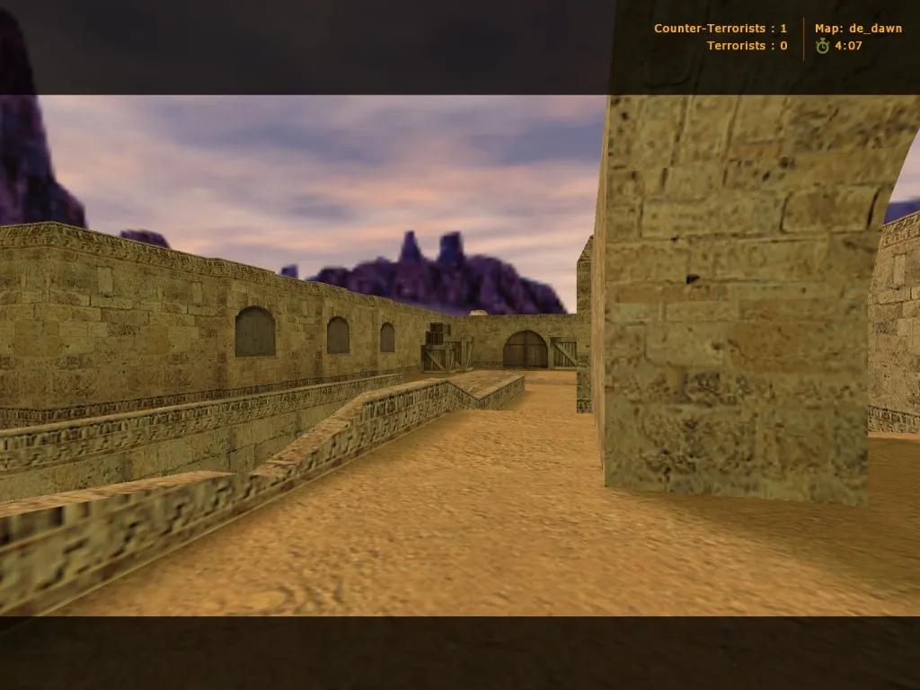 Скачать Карта de_dawn для CS 1.6: баланс сторон, точки, .nav для ботов, оптимизация wpoly/epoly - Скриншот