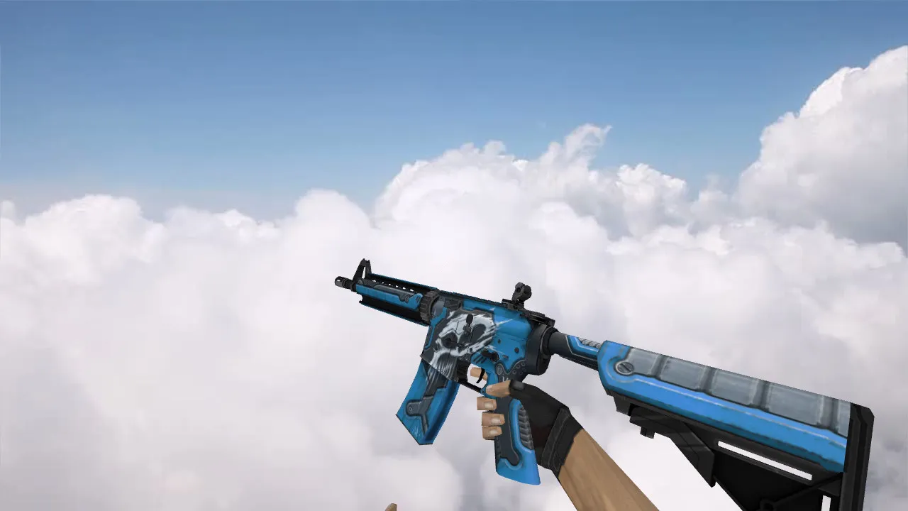 Модель M4A4 War Blue для CS 1.6: v_, p_, w_ модели, звуки, анимация осмотра и качество текстур — скриншот 1