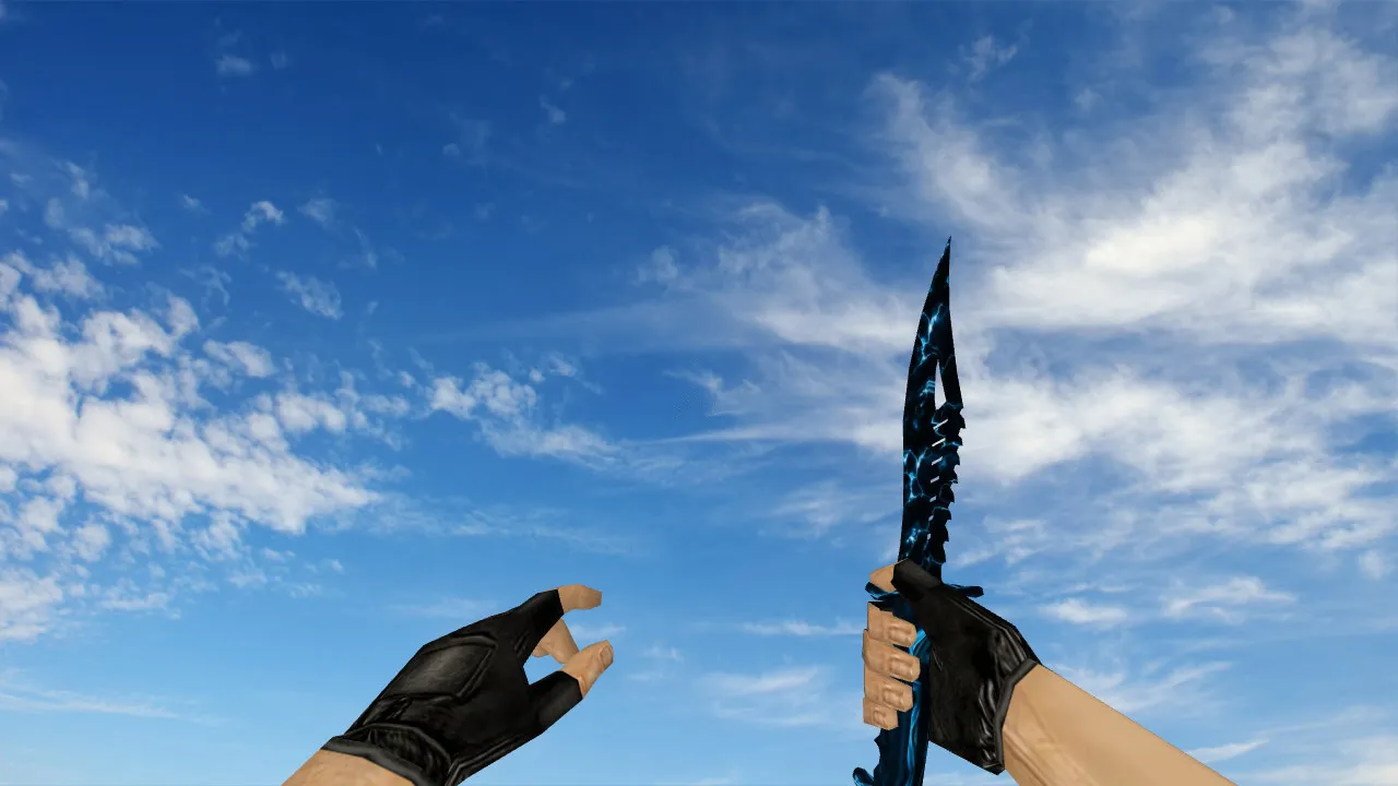 Скачать Модель ножа Nautilus Blue Electricity v_knife_p для CS 1.6: звуки, анимация осмотра и качество текстур - Скриншот