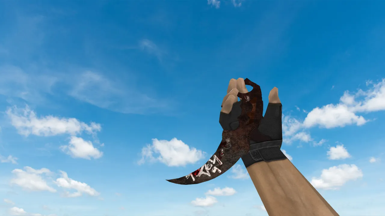 Скачать Модель ножа Karambit Rebellion v_ для CS 1.6: p_ и w_ модели, звуки, анимация осмотра и качество текстур - Скриншот
