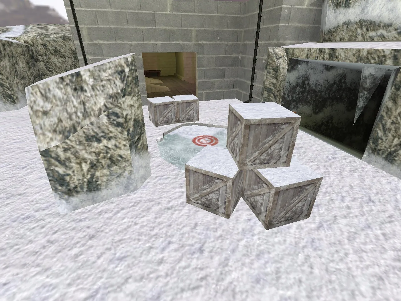 Скачать Карта de_winterbase для CS 1.6 - тактическая карта в зимнем антураже - Скриншот