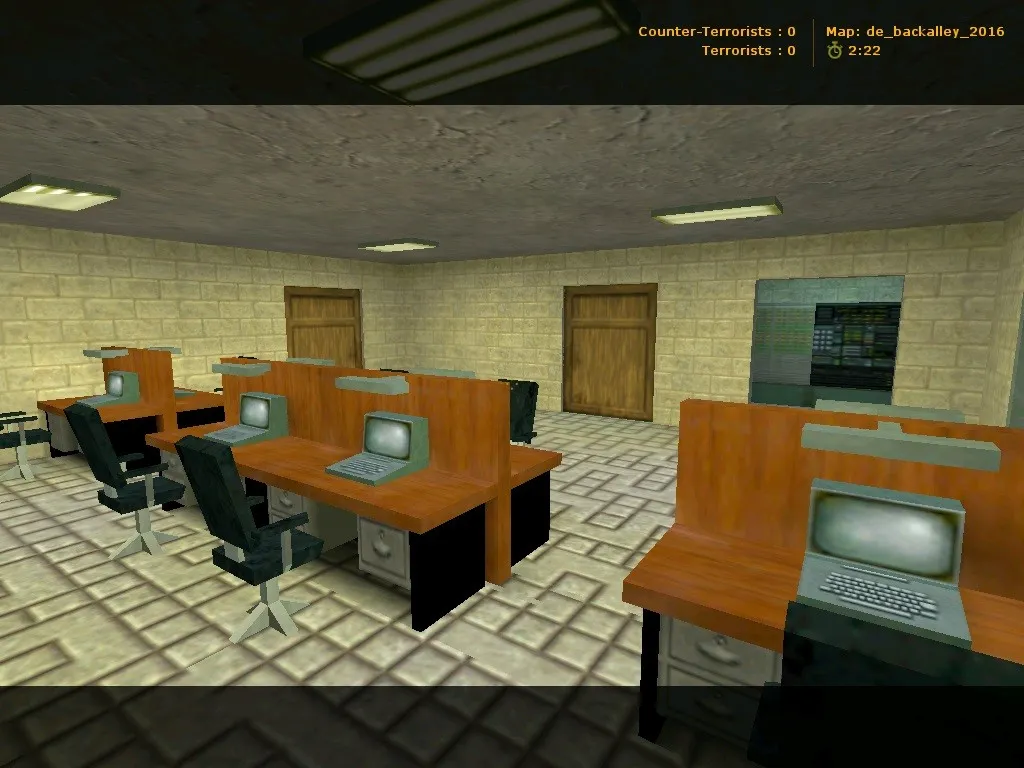 Скачать de_backalley_2016 — карта для CS 1.6: тактика на плэнт и ротации, .nav для ботов, оптимизация wpoly/epoly - Скриншот