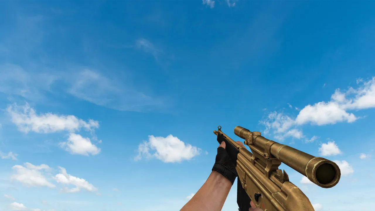 Пак моделей оружия Golden Weapon Pack для CS 1.6: v_, p_, w_ модели, звуки, анимация осмотра и настройки качества текстур — скриншот 10