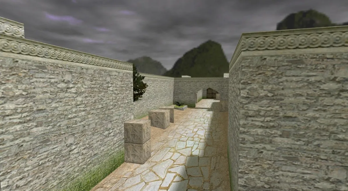 Скачать de_aztec_evening для CS 1.6 — вечерняя карта, баланс сторон, тактики и настройка ботов - Скриншот