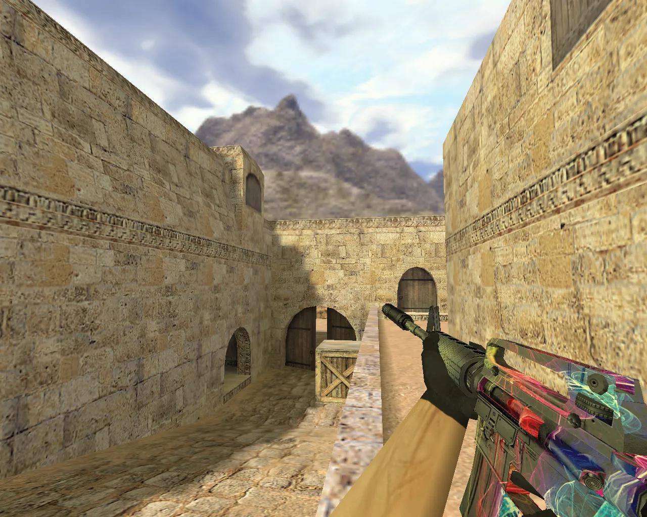 Скачать Модель M4A1 «Неоновый туман» v_ для CS 1.6: p_ w_ модели, звуки, анимация осмотра и текстуры - Скриншот