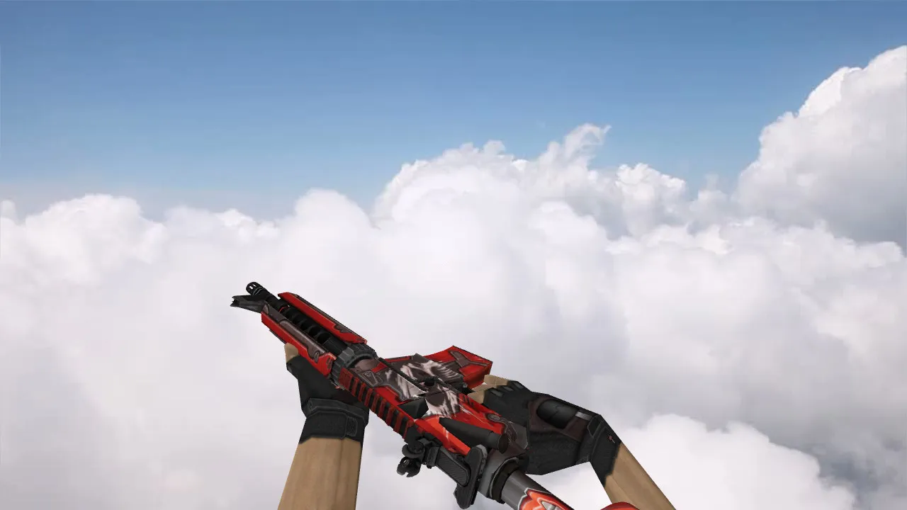 Модель M4A4 War Red v_ p_ w_ для CS 1.6: звуки, анимация осмотра, текстуры и настройка — скриншот 2