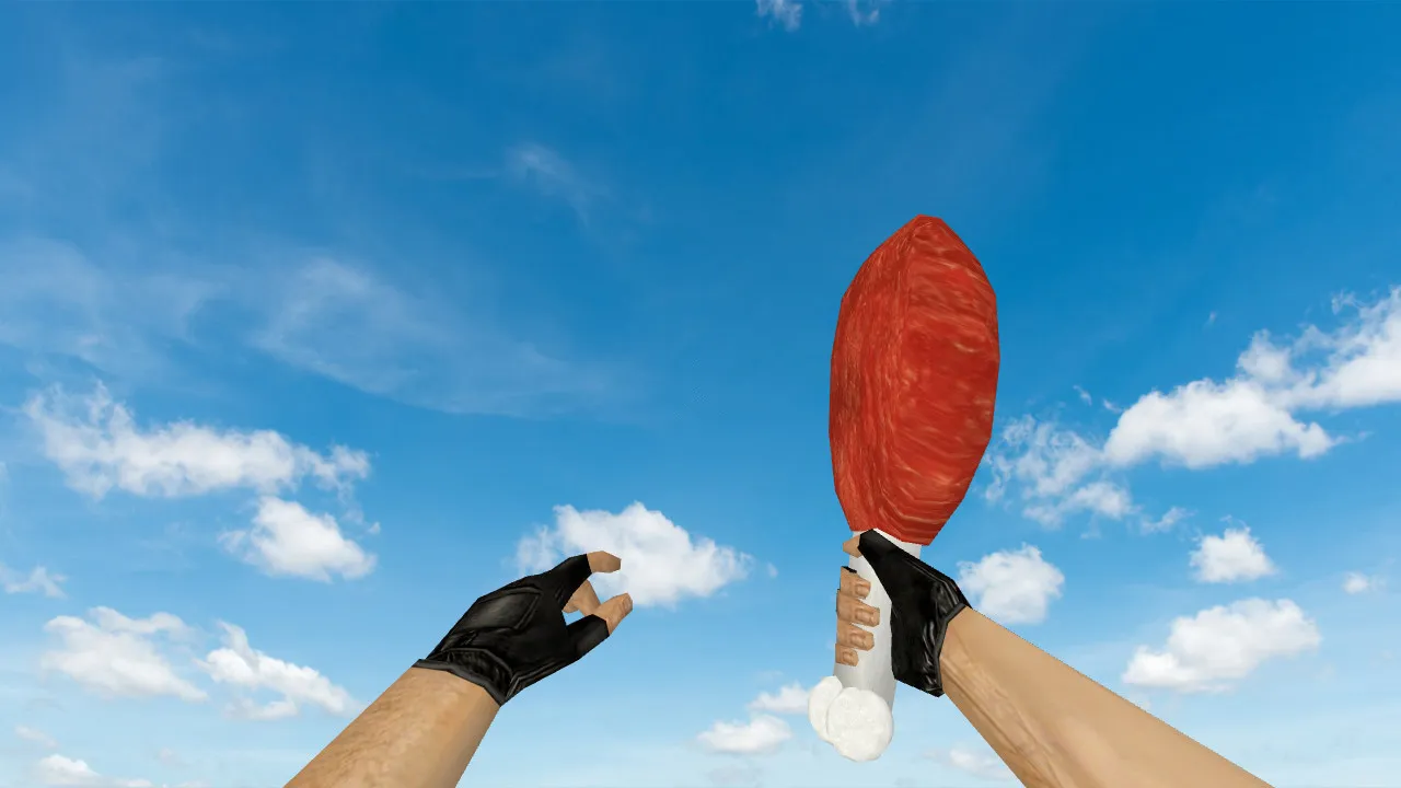 Скачать Модель ножа «Chicken Leg» для CS 1.6: v_ и p_ модели, звук, анимация осмотра и текстуры - Скриншот