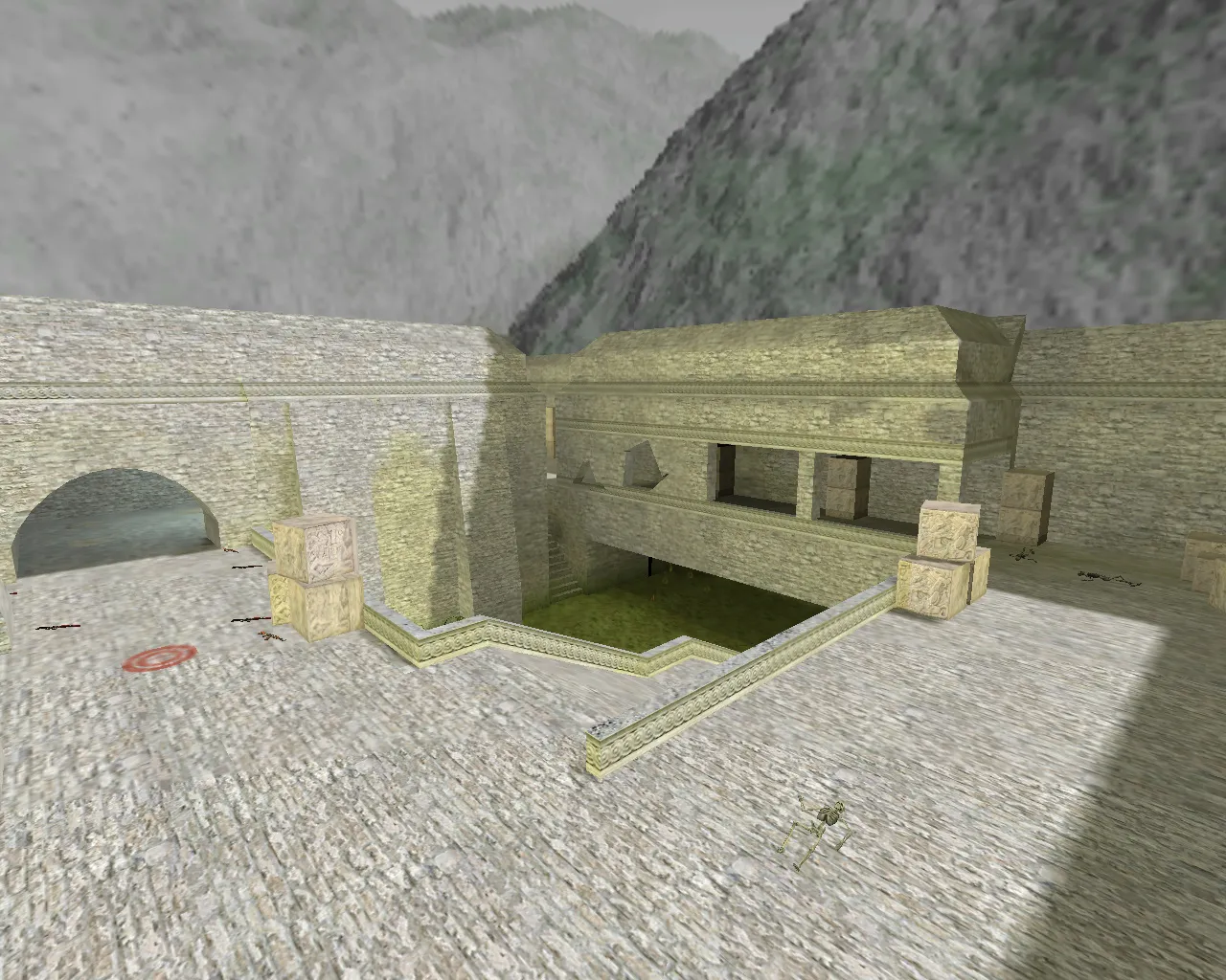 Карта 3d_aim_aztec для CS 1.6: тренировка прицела, точки под спрей и контроль отдачи — скриншот 1
