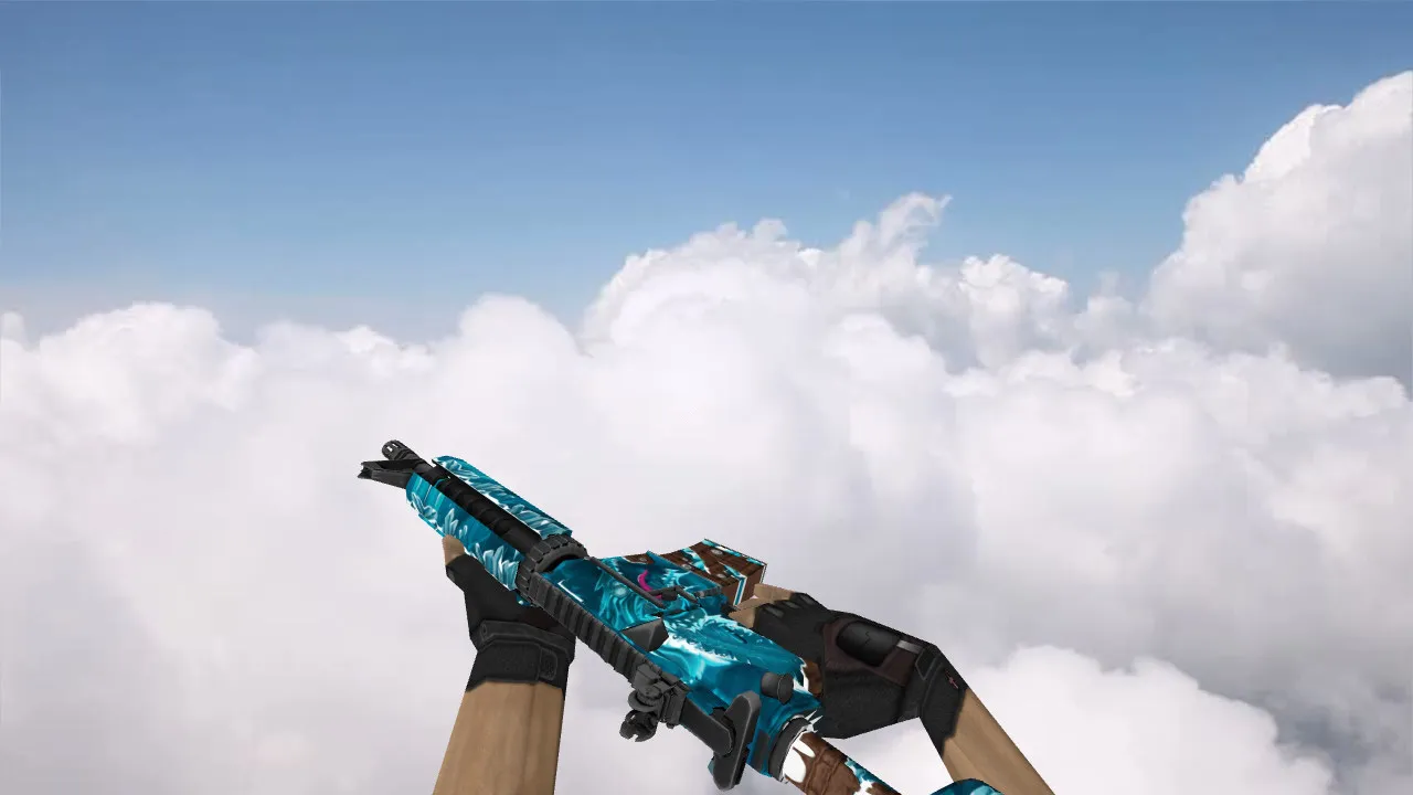 Скачать Модель v_m4a1 «M4A4 Winter Wyvern» для CS 1.6: p_ и w_ модели, звуки и анимация осмотра - Скриншот