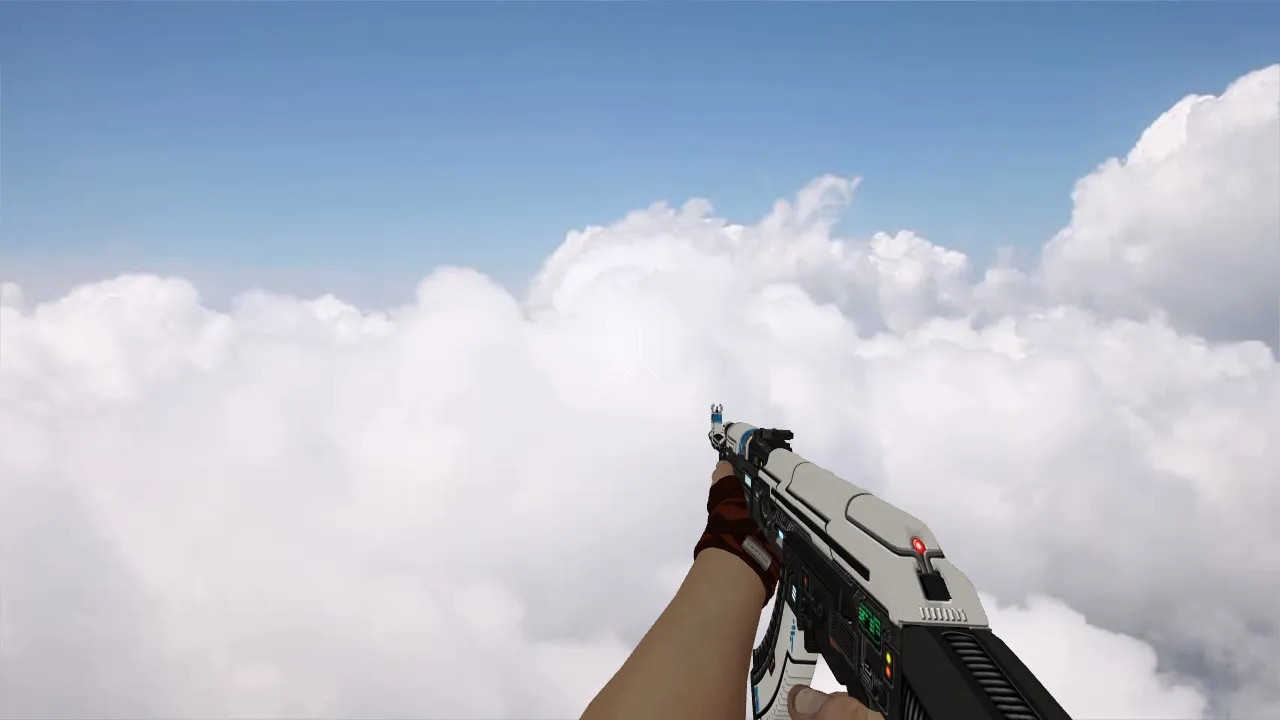 Модель v_ AK-47 Sci Fi Blue (p_ w_) для CS 1.6: звук, анимация осмотра, текстуры — скриншот 4