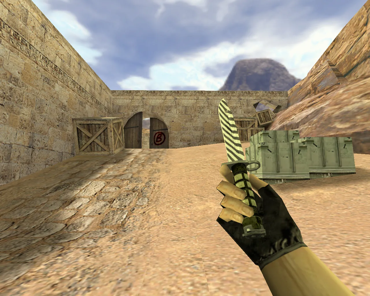 Скачать Модель «Штык-нож Зебра» v_ для CS 1.6: p_ и w_ слоты, звук, анимации осмотра, текстуры и FPS - Скриншот