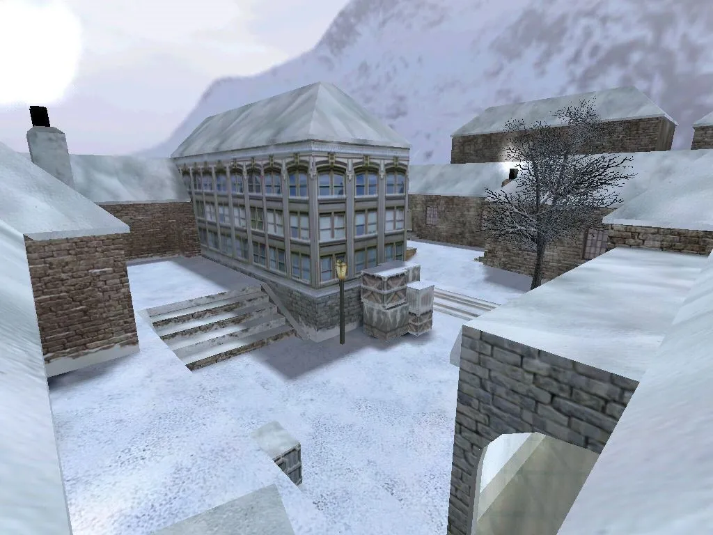 Карта de_inferno_winter для CS 1.6 - Зимняя версия классики — скриншот 8