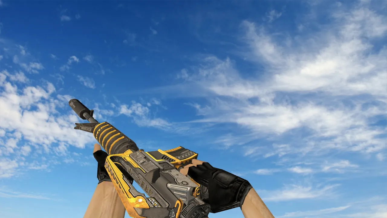 Скачать Модель M4A1 Stinger v_m4a1p, p_m4a1p, w_m4a1 для CS 1.6: звуки, анимации осмотра и текстуры - Скриншот