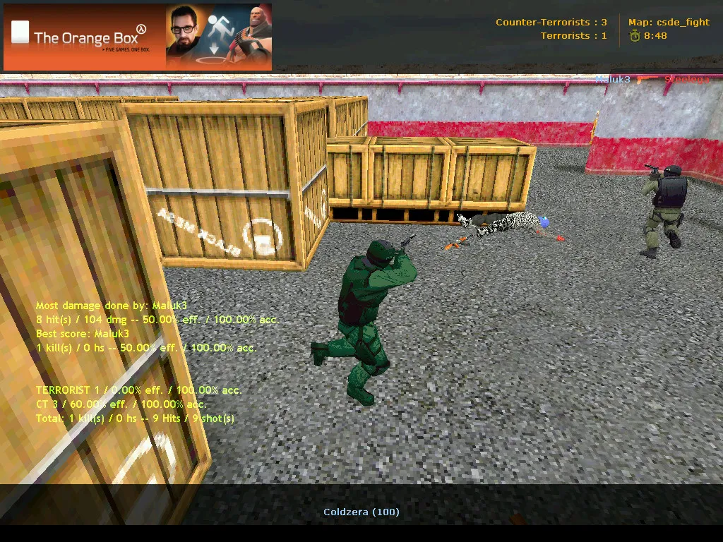 Скачать csde_fight карта для CS 1.6: тактика CT/T, точки, .nav и оптимизация wpoly/epoly - Скриншот