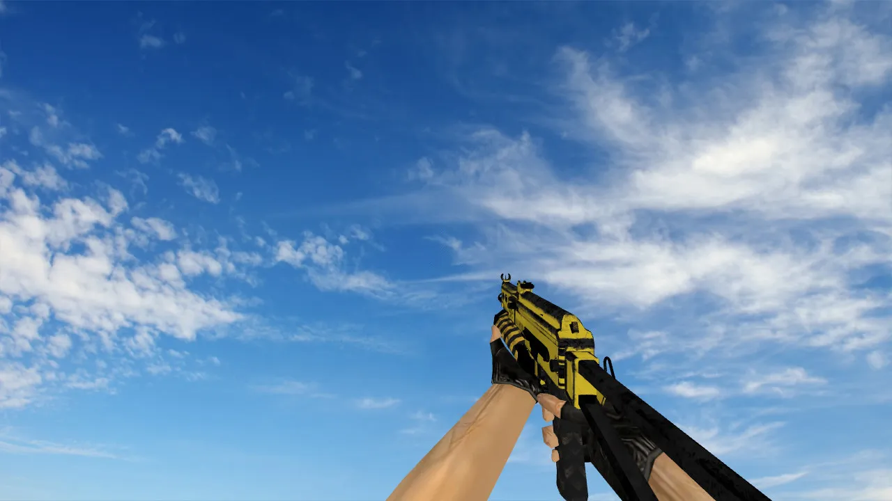 Скачать Модель P90 «PP-19 Bizon Death Warning» для CS 1.6 - Скриншот