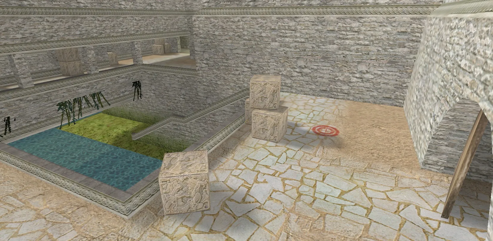 de_aztec2003 для CS 1.6: тактика на А/Б, точки, боты (.nav), оптимизация wpoly/epoly — скриншот 8