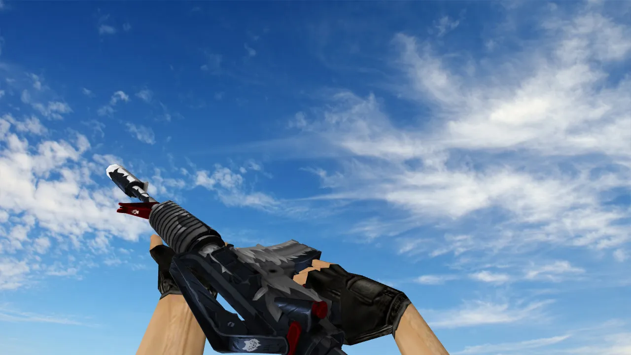 Скачать Модель M4A1 White Fang (v_, p_, w_) для CS 1.6: звуки, анимация осмотра, текстуры - Скриншот