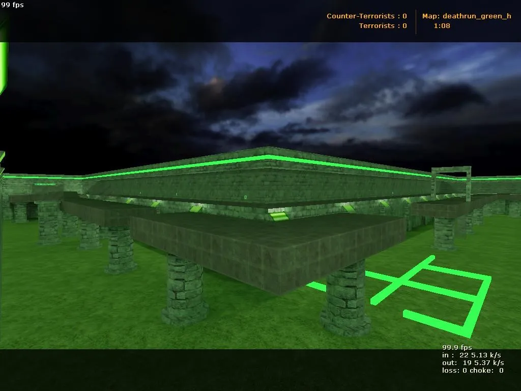 Скачать deathrun_green_h для CS 1.6: тактики, точки, .nav и оптимизация карты - Скриншот