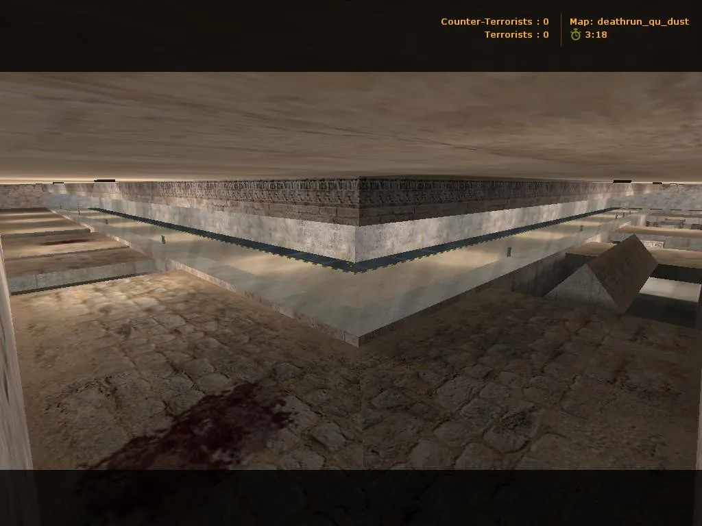 Скачать deathrun_qu_dust для CS 1.6: тактика за CT/T, точки, .nav для ботов и оптимизация карты - Скриншот