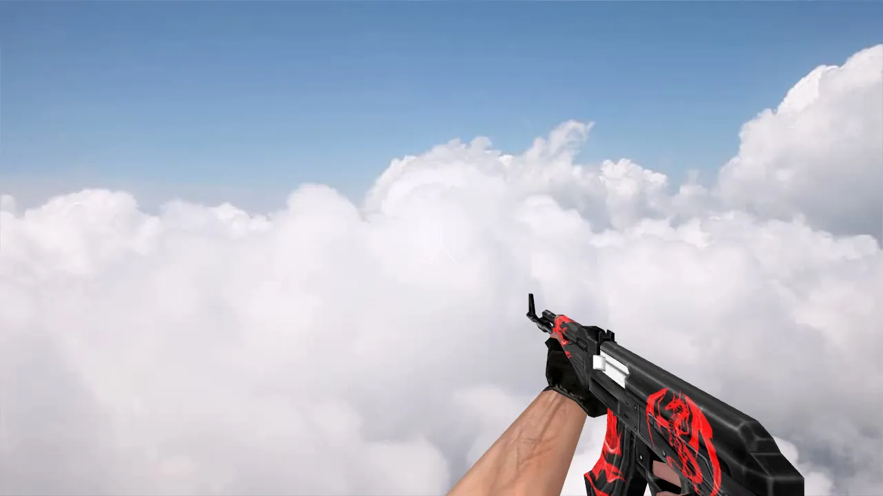 Скачать Модель v_ и p_ AK-47 Red Dragon для CS 1.6: звуки, анимация осмотра, текстуры и настройка - Скриншот