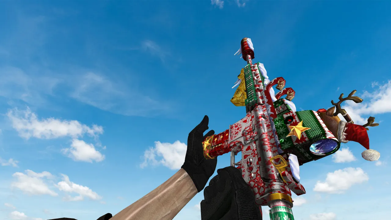 Скачать Модель HK-416 Merry Christmas для CS 1.6: v_ p_ w_ файлы, звуки, анимация осмотра и качество текстур - Скриншот