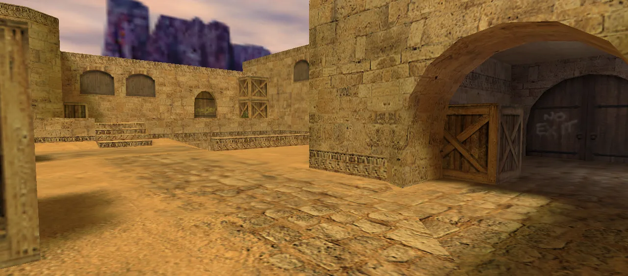 Скачать de_dust2_long_dawn для CS 1.6: баланс сторон, точки контроля и настройка ботов - Скриншот