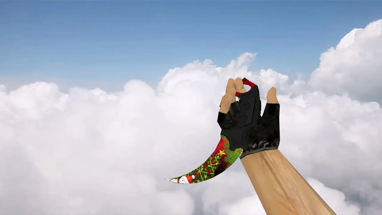 Скачать Модель ножа «Kerambit Xmas» для CS 1.6: v_, p_, w_, звук, анимация осмотра и текстуры - Скриншот