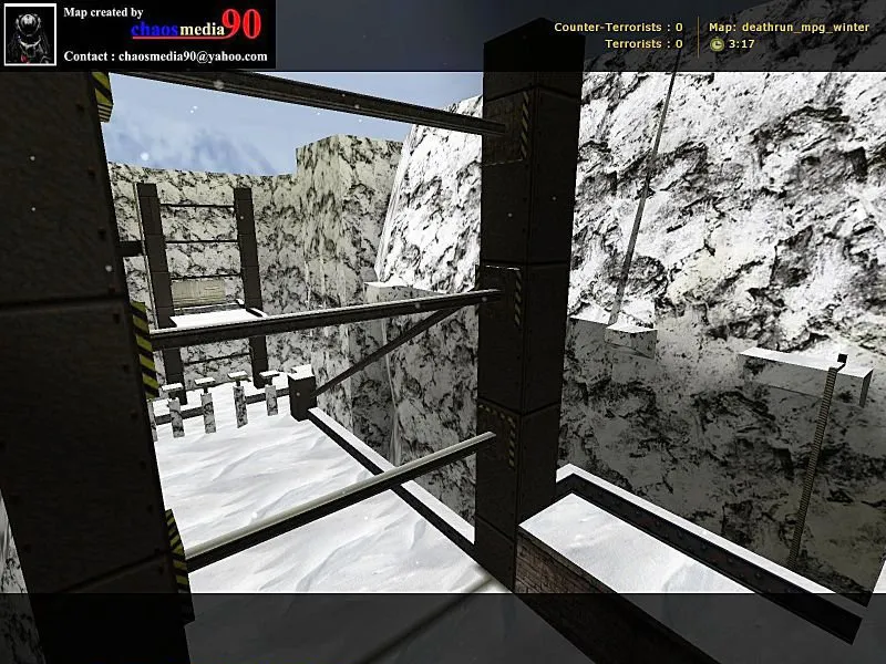 Скачать deathrun_mpg_winter — карта Deathrun для CS 1.6: зимний стиль, точки, раунды и настройка под сервер - Скриншот