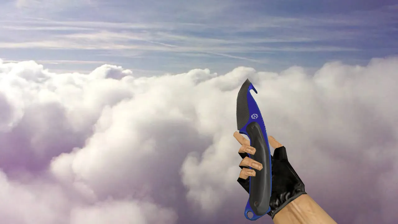 Скачать Gut Knife Automatic Blue v_ модели для CS 1.6: звуки, анимация осмотра, качество текстур и настройка под сервер - Скриншот