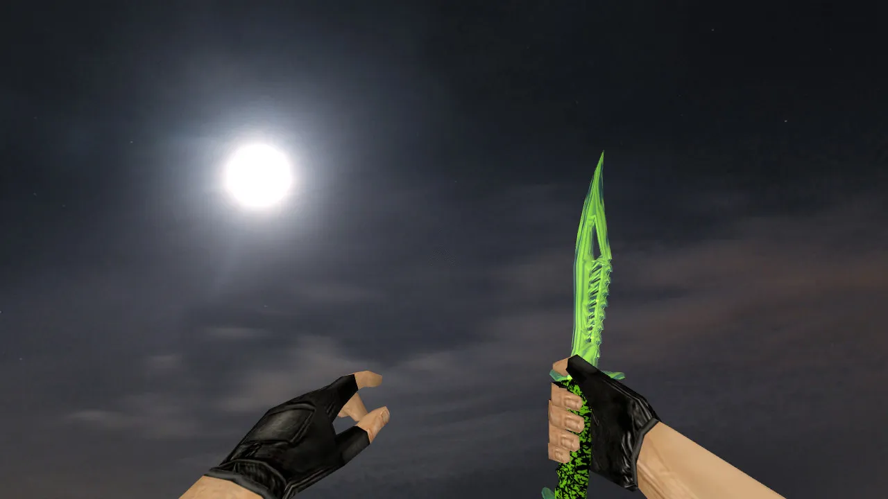 Скачать Модель ножа «Nautilus Transparent Green» v_knife p_knife w_knife для CS 1.6: звуки, анимация осмотра, текстуры - Скриншот