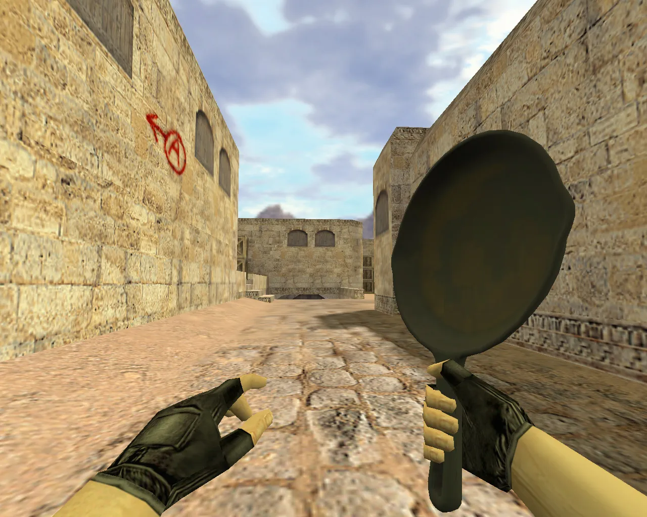 Скачать Модель ножа «Сковородка» для CS 1.6: v_ / p_ / w_, звуки, анимация осмотра, качество текстур - Скриншот