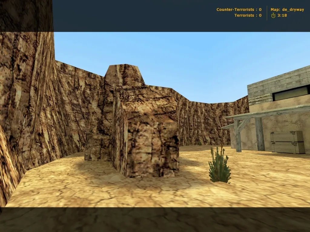 Скачать de_dryway_original для CS 1.6 — карта DE с боевыми точками, балансом сторон и оптимизацией под FPS - Скриншот