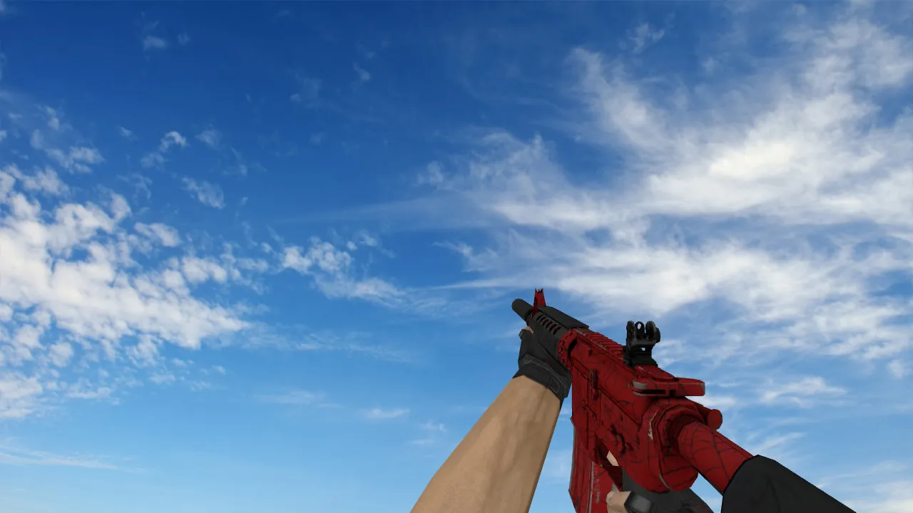 Скачать Модель v_/p_/w_ M4A4 «Кровавая паутина» для CS 1.6: звуки, анимация осмотра, текстуры - Скриншот