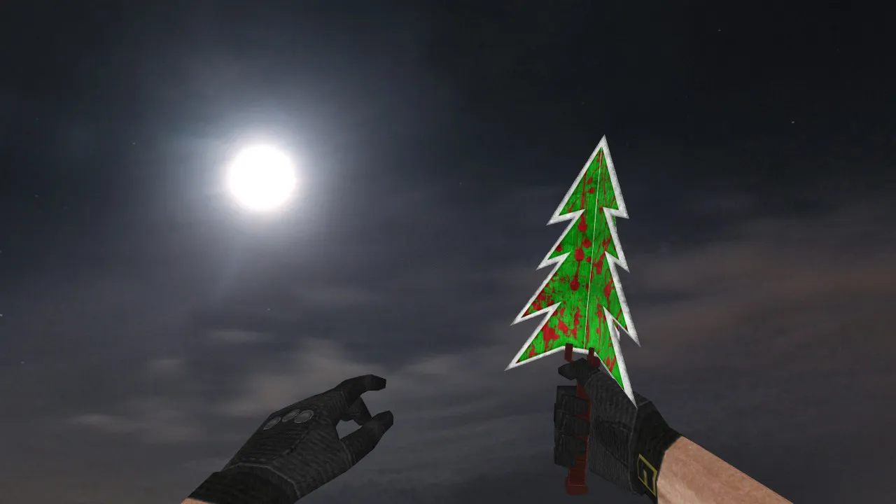Скачать Модель ножа «Ёлка» v_knife для CS 1.6: p_ и w_ версии, звук, анимация осмотра, текстуры - Скриншот