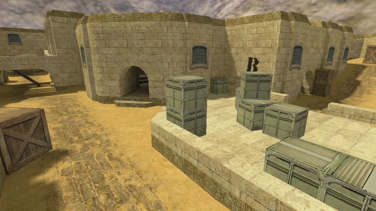 Скачать Карта de_dustlands2 для CS 1.6: баланс сторон, точки, .nav и оптимизация wpoly/epoly - Скриншот