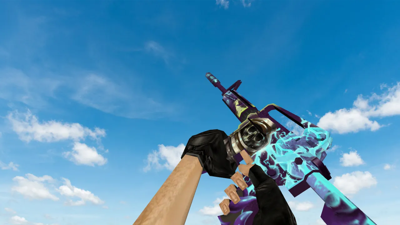Скачать Модель Default M4A1 «Безлюдный космос» v_ p_ w_ для CS 1.6: звуки, анимация осмотра, качество текстур - Скриншот